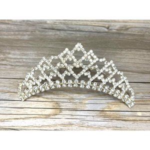 Wedding Prom Flower Girl Quinceanera Birthday Rhinestone Tiara Hair Veil Comb